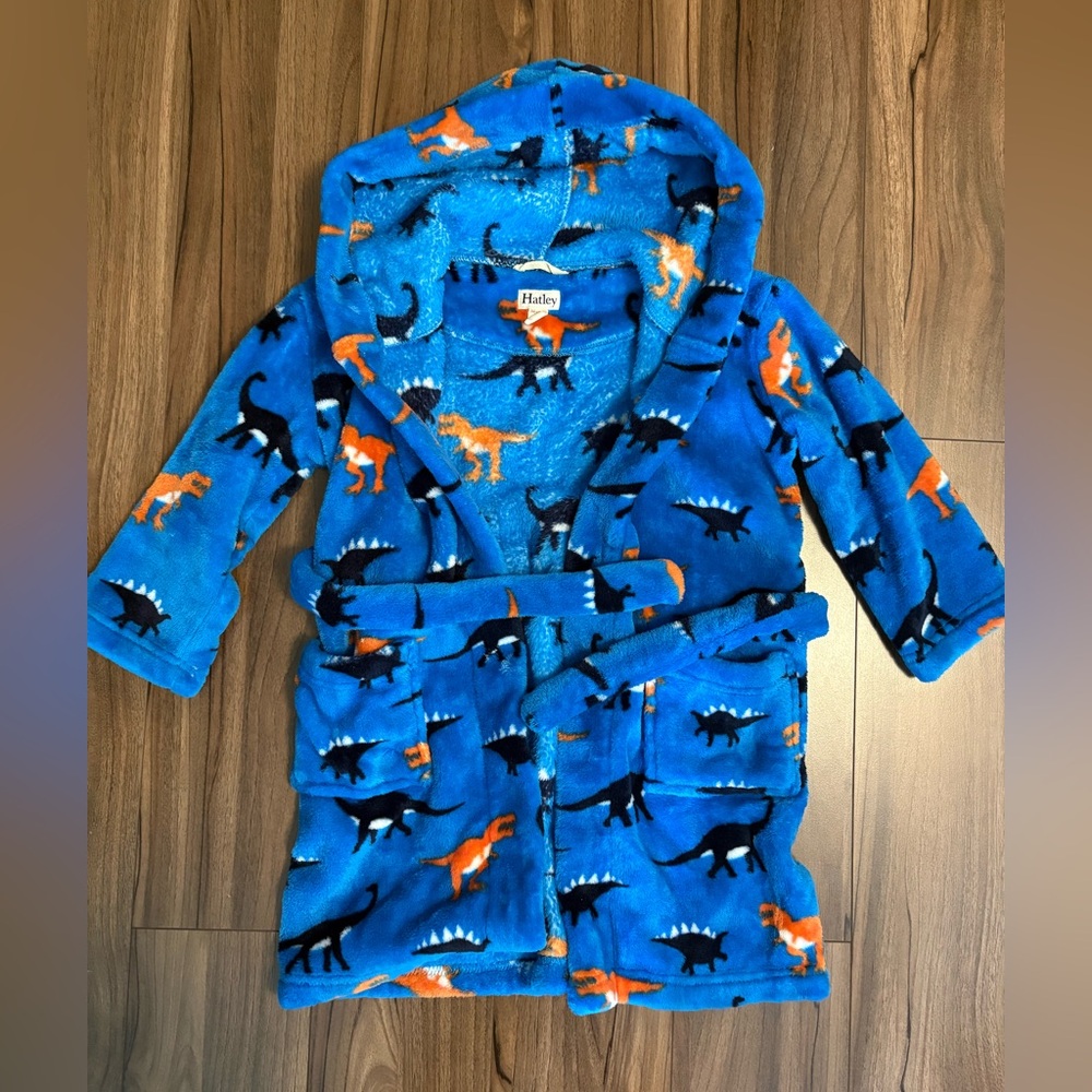 Hatley Kids Hooded Robe with Dinosaur Print